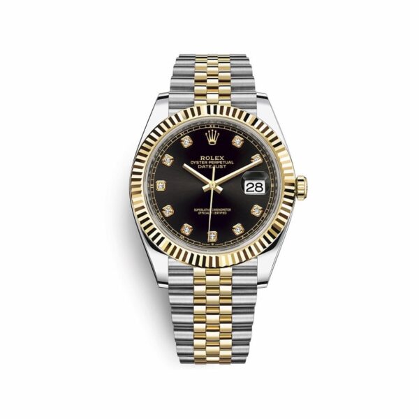 Rolex Datejust 126333-0006 Mặt Số Đen Cọc Số Kim Cương 41mm