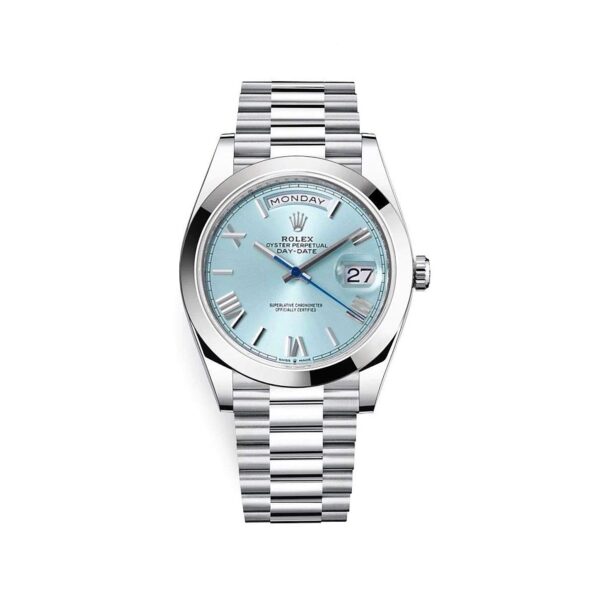 Rolex Day-Date 228206-0044 Mặt Số Ice Blue Cọc Số La Mã 40mm