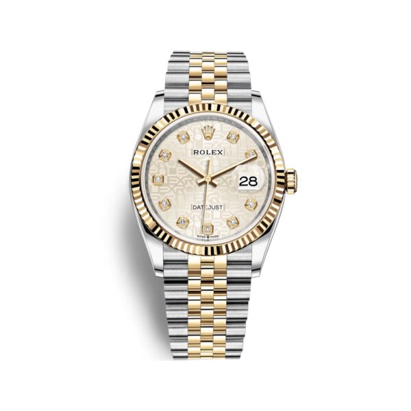 Rolex Datejust 126233-0027 Mặt Số Vi Tính Bạc Cọc Số Kim Cương 36mm