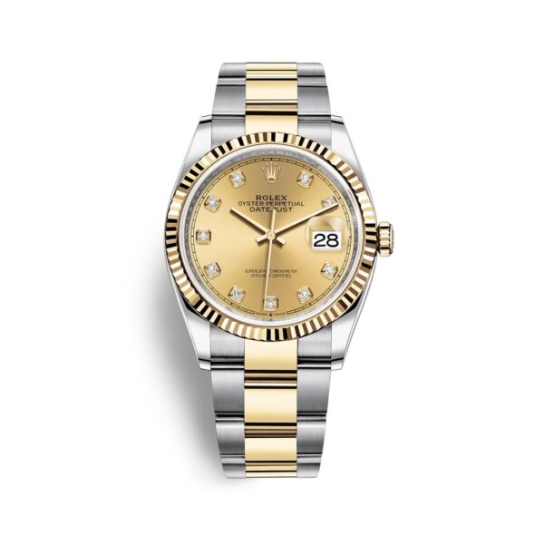 Rolex Datejust 126233-0018 Mặt Số Champage Cọc Số Kim Cương 36mm