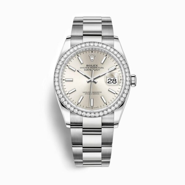 Rolex Datejust 126284RBR-0006 Mặt Số Bạc Cọc Index 36mm