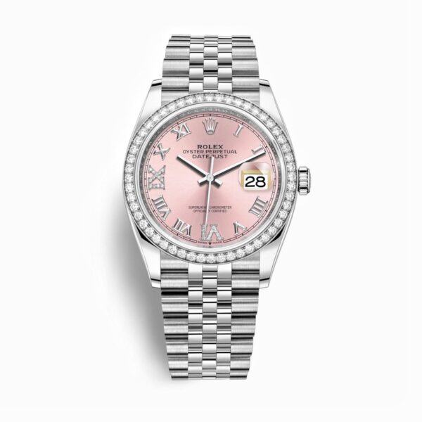 Rolex Datejust 126284RBR-0023 Mặt Số Hồng Cọc Số La Mã 36mm