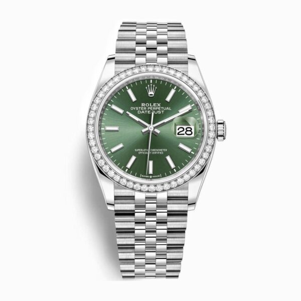 Rolex Datejust 126284RBR-0043 Mặt Số Xanh Oliu Cọc Số Index 36mm