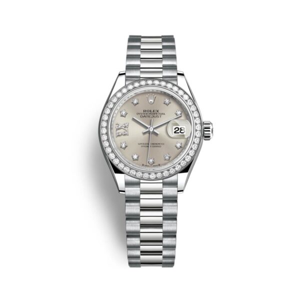 Rolex Datejust Ladies 279139RBR-0003 Mặt Số Bạc Cọc Số Sao 28mm