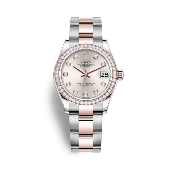 Rolex Datejust 278381RBR-0015 Mặt Số Bạc Cọc Số Kim Cương 31mm