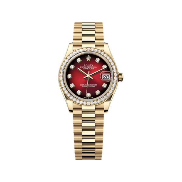 Rolex Datejust M278288RBR-0041 Mặt Số Đỏ Ombre Cọc Số Kim Cương 31mm